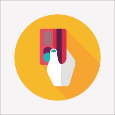 shopping credit card flat icon with long shadow eps10 N22