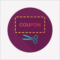 shopping sale coupon flat icon with long shadow eps10 N66