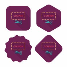 shopping sale coupon flat icon with long shadow eps10 N67