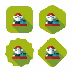 shopkeeper flat icon with long shadow eps10 N16