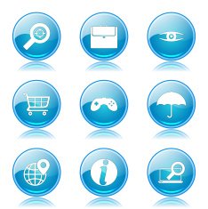 SEO Internet Sign Blue Vector Button Icon Design Set 10 N12