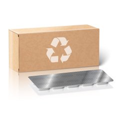 Realistic white blank craft paper and medicine package box with