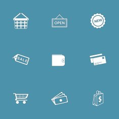 Shopping Sign Vector Icon Design Set 2