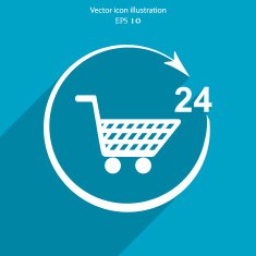 Vector shop icon 24 hours service N3