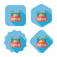 shopping store sign flat icon with long shadow eps10 N145