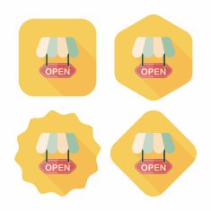 shopping store sign flat icon with long shadow eps10 N150
