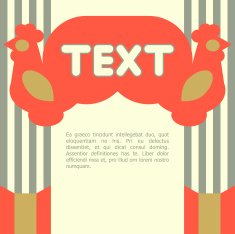 Design with stylized cocks