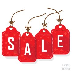 Vector Red tags lettering "sale" EPS10