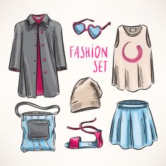 fashion set with women's clothing N2