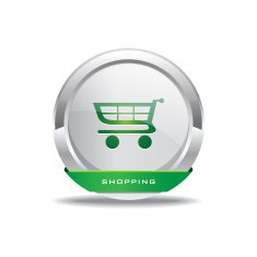 Shopping Circular Vector GreenWeb Icon Button N3