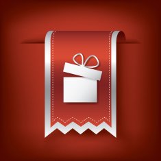 Christmas vertical bookmarks or ribbons with symbol of present on N4
