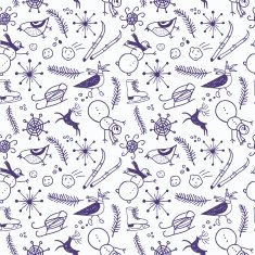 doodle seamless winter pattern