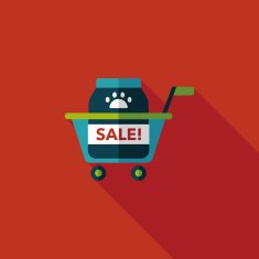 Pet sale shopping flat icon with long shadow eps10 N14