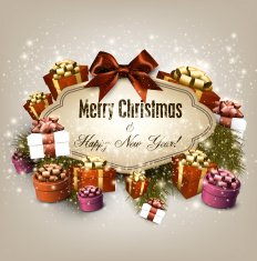 Gorgeous Christmas gift card with ribbon and boxe