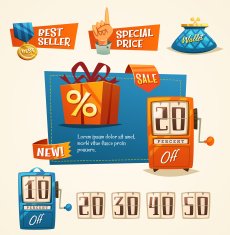 Online shopping concept Web elements Vector illustration N2