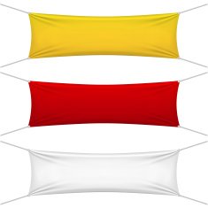 blank red yellow white textile banners