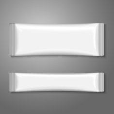Blank white plastic stick pack for coffee sugar salt spices