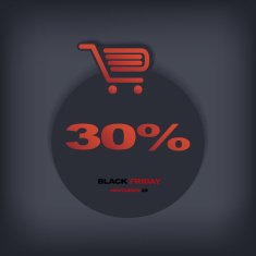 Black friday discount tag or sticker with different reductions N5