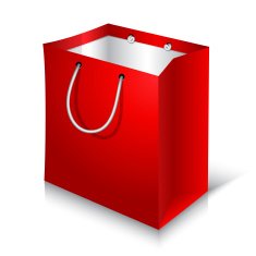 Empty Red Shopping Bag on white background N2