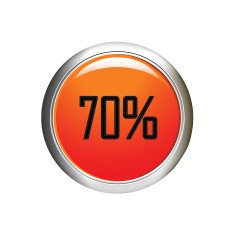 Internet button 70 percent discount icon on white background