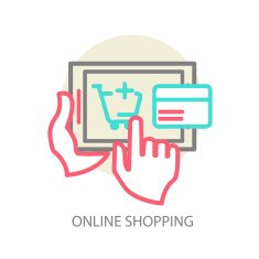 Line vector internet shopping concept