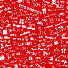 Seamless pattern on discounts and special offers
