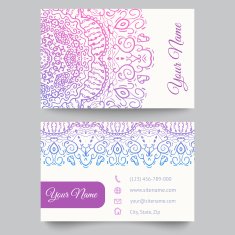 Business card template purple and white beauty fashion pattern vector N2
