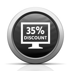 Computer Monitor icon on a round button - ElectSeries N196