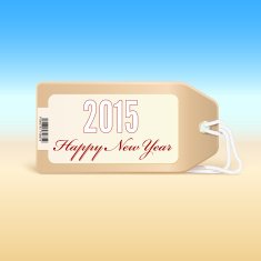Greeting card with new year 2015 on the price tag N2