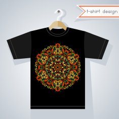 T-Shirt Design With Bright Symmetric Pattern N2