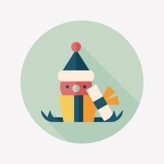 Christmas gift baskets flat icon with long shadow eps10 N61