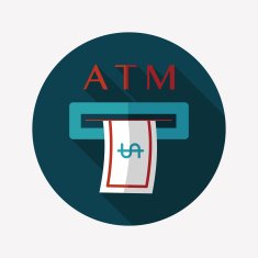 atm flat icon with long shadow N21