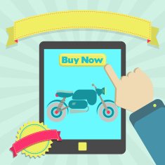 Buy motorcycle online through tablet