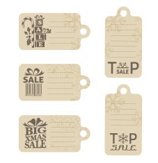 Set of Xmas sale tags