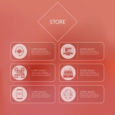 Stylized vector icons for store in internet