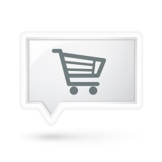 cart icon on a speech bubble
