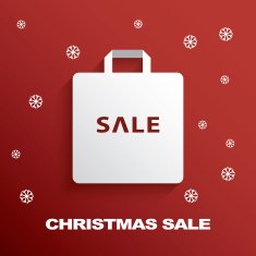 Shopping bag icon with Christmas sales N5