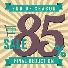 85 Percent End of Season Sale Vector Illustration