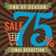 75 Percent End of Season Sale Vector Illustration