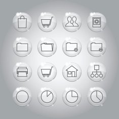 Superlight Transparent Glass Interface Icon Set N4