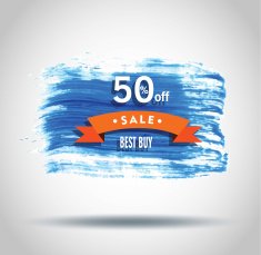Sale labels brush style Vector N16