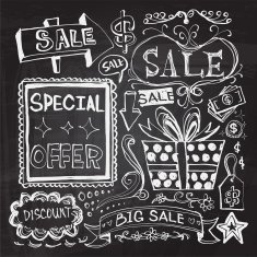 Sales and Discount doodle drawing N2