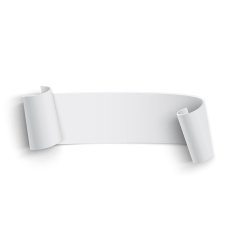 Realistic detailed curved paper banner N2
