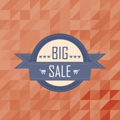 Big sales badge on mosaic pattern background N2