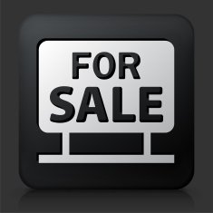 Black square button with For Sale Sign N3