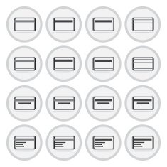 Vector of flat icon credit card set