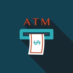 atm flat icon with long shadow N23