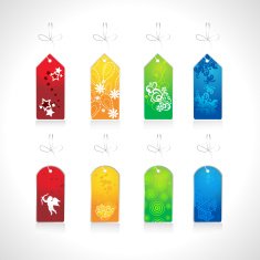 vector set of floral tags N2