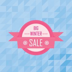 Big sales badge on mosaic pattern background N3