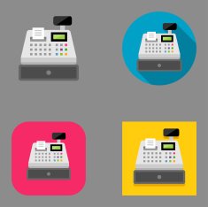 Flat Cash Register icons